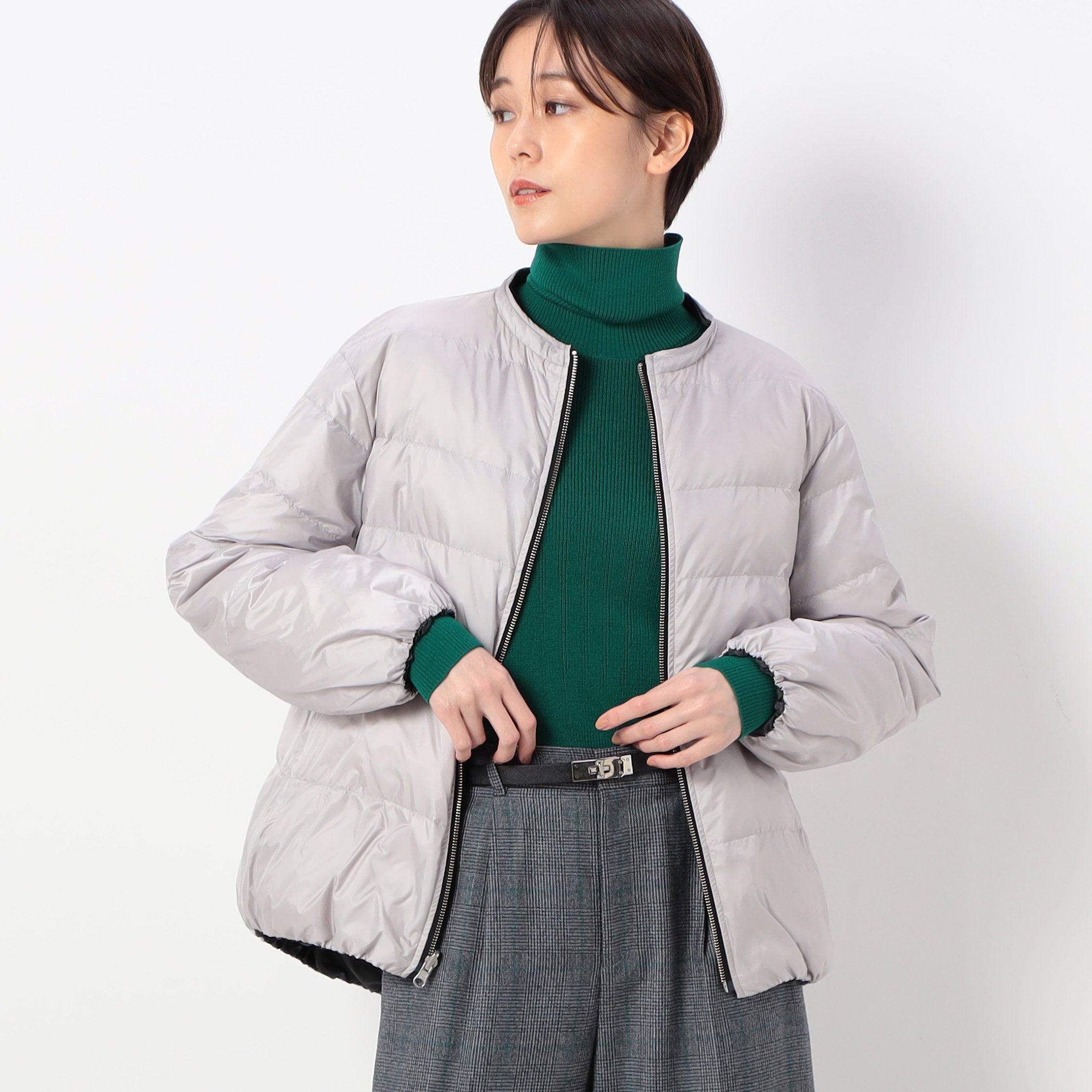 インナーダウン：ライトグレー×ブラック