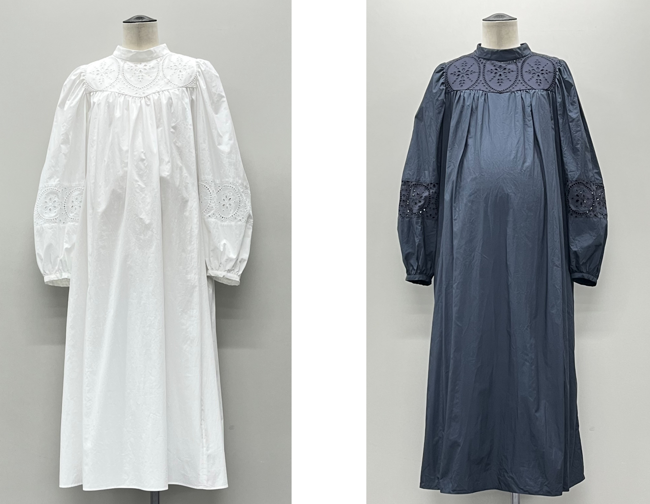 レースヨークドレス　30,800円(税込)　カラー：ホワイト、ネイビー