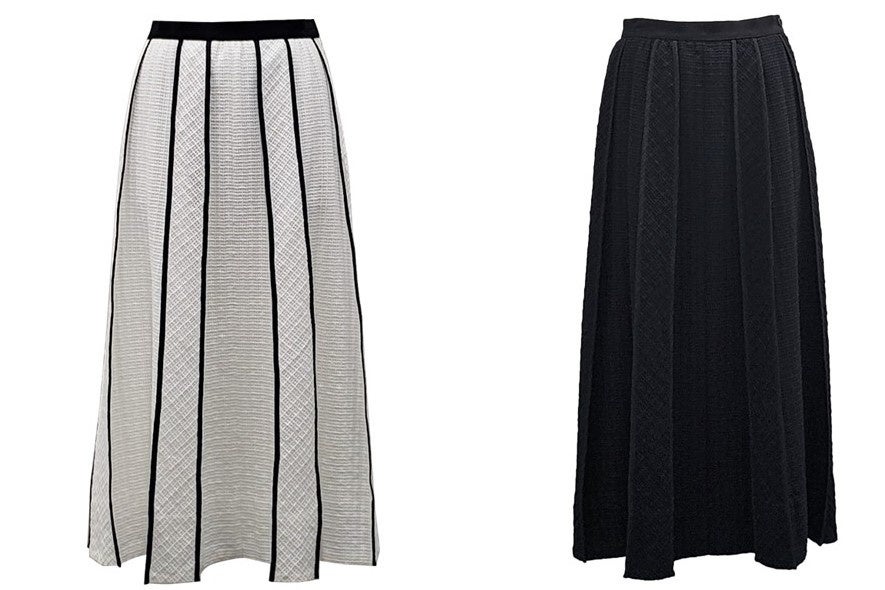 スカート　36,300円(税込)　カラー：ホワイト×ブラック、ブラック