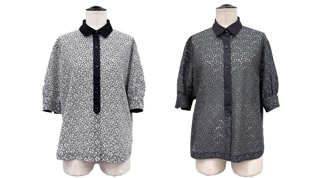 シャツブラウス　28,600円(税込)　カラー：ホワイト×ブラック、アーミー×ブラック