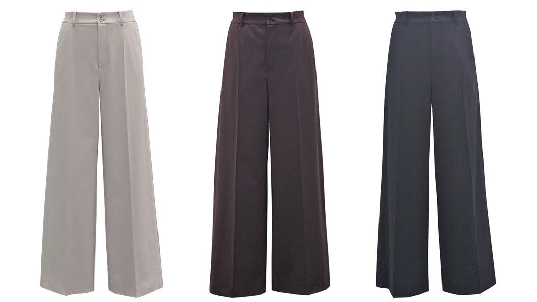 ワイドパンツ　23,100円(税込)　カラー：グレージュ、ブラウン、ネイビー