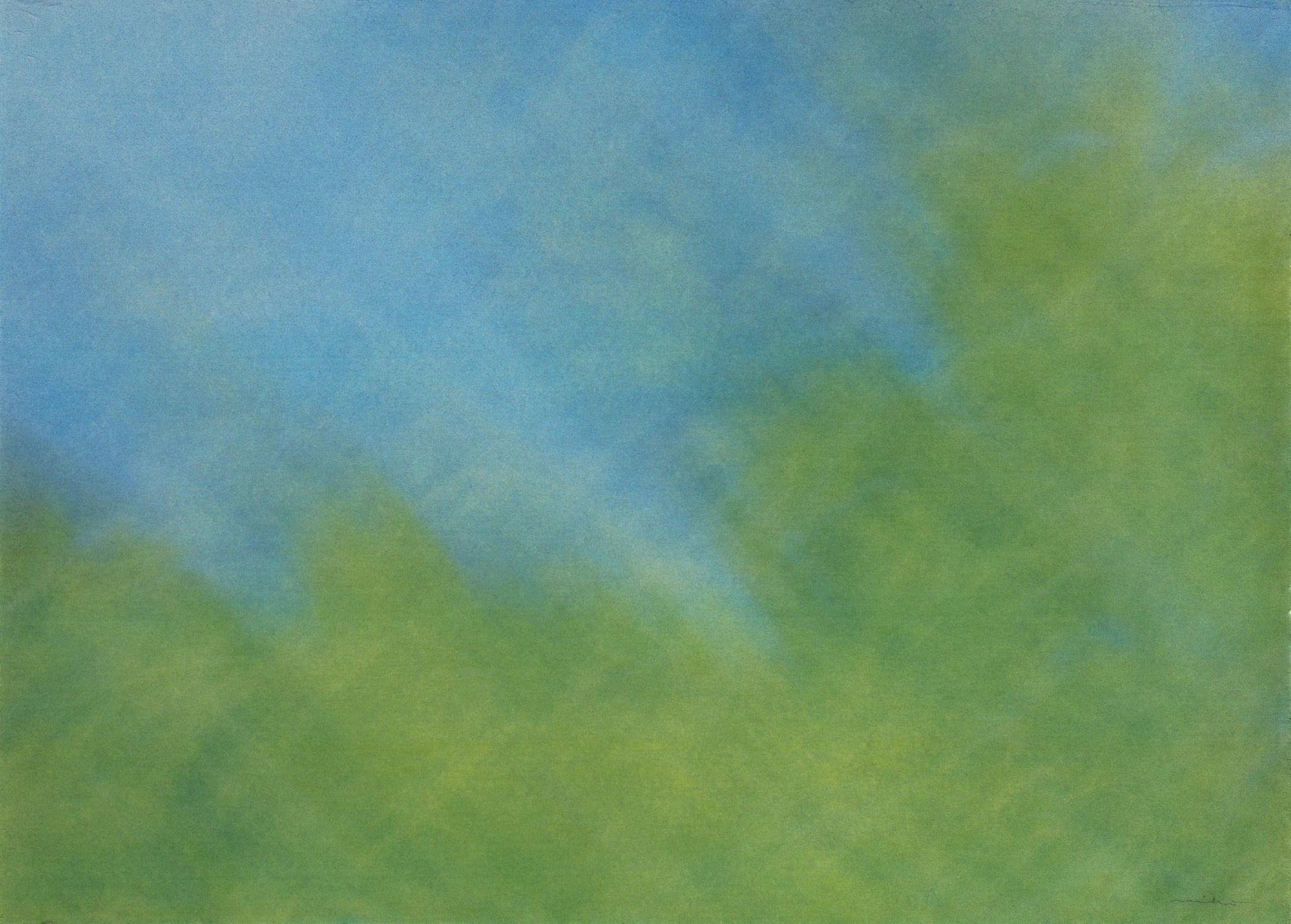 秋岡美帆 《さやぎ Swing》1988年 NECO、麻紙 78.0×107.3cm