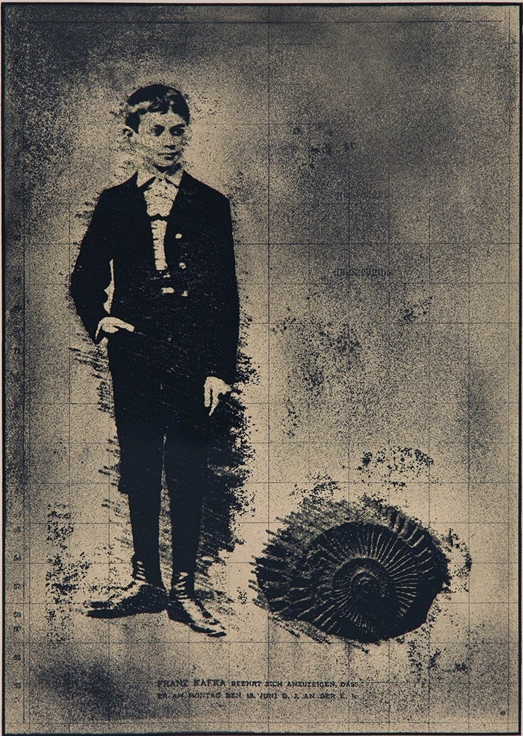 北川健次《フランツ・カフカ高等学校初学年時代》1987年 エッチング、アクアチント、フォトグラビュール 38.8×28.1cm