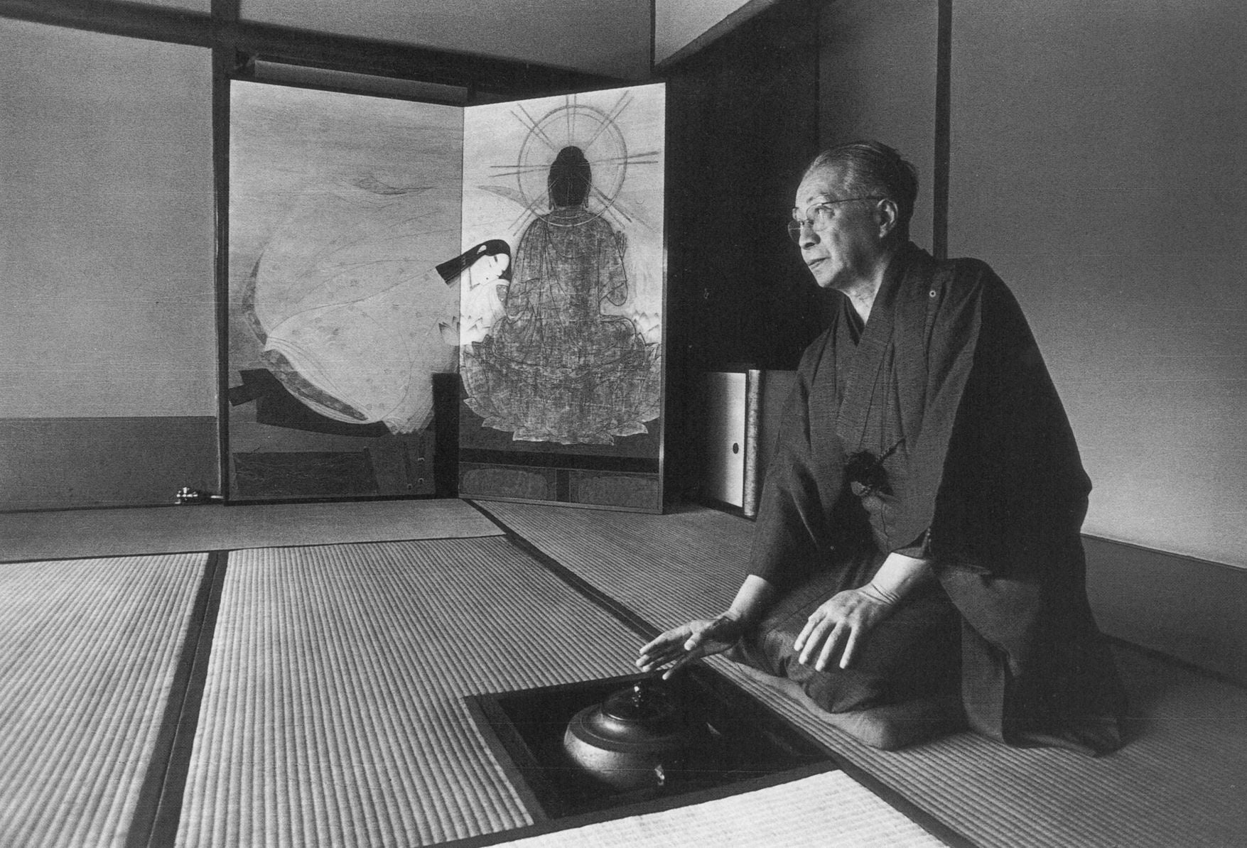 林忠彦≪茶室の大佛次郎≫