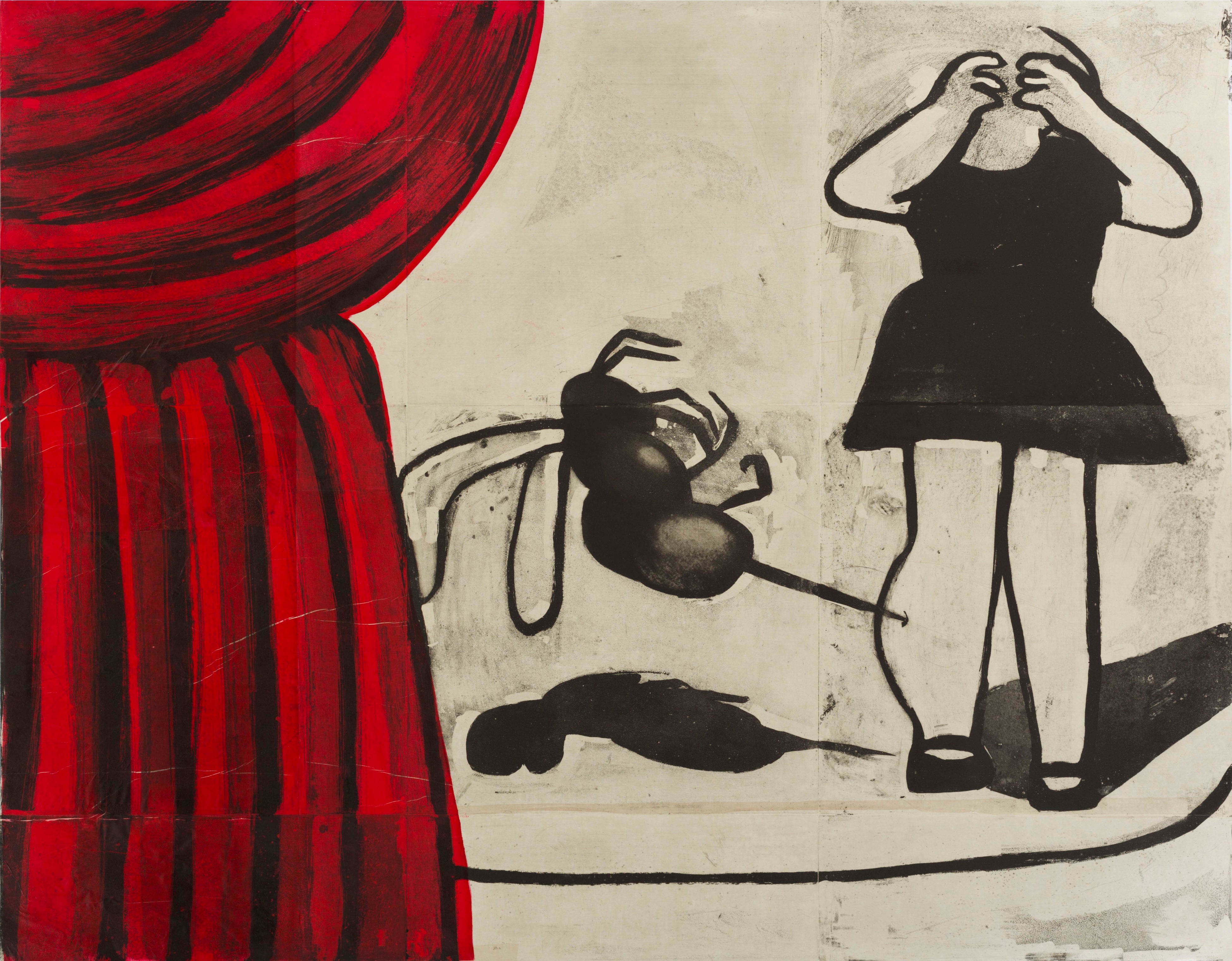 村上早《どく》　2018 年　リフトグランド・エッチング、アクアチント、スピットバイト（多色）　118×150cm　撮影：齋梧伸一郎