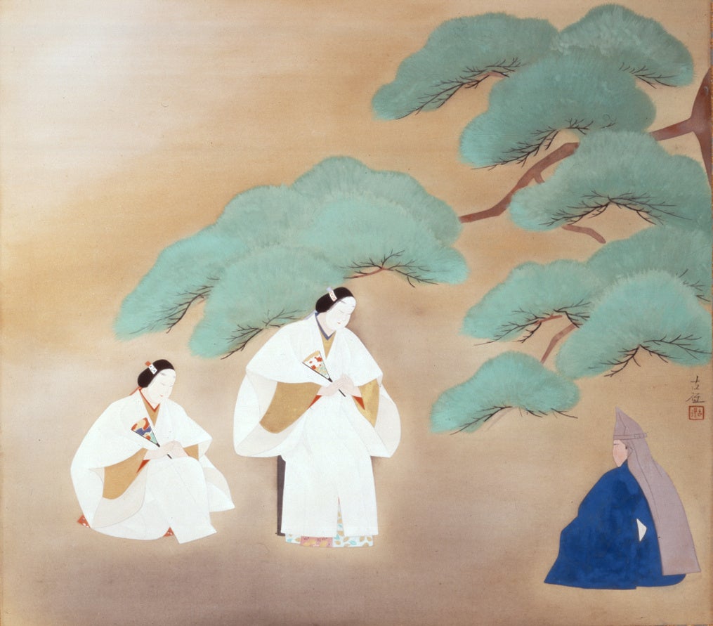 小林古径《松風》1948（昭和23）年       絹本着色・軸　h.51.5㎝×w.57.2㎝　横浜美術館蔵