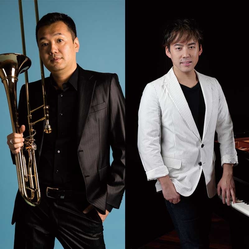（左）中川英二郎（トロンボーン）©Simon Yu （右）塩谷 哲（ピアノ）