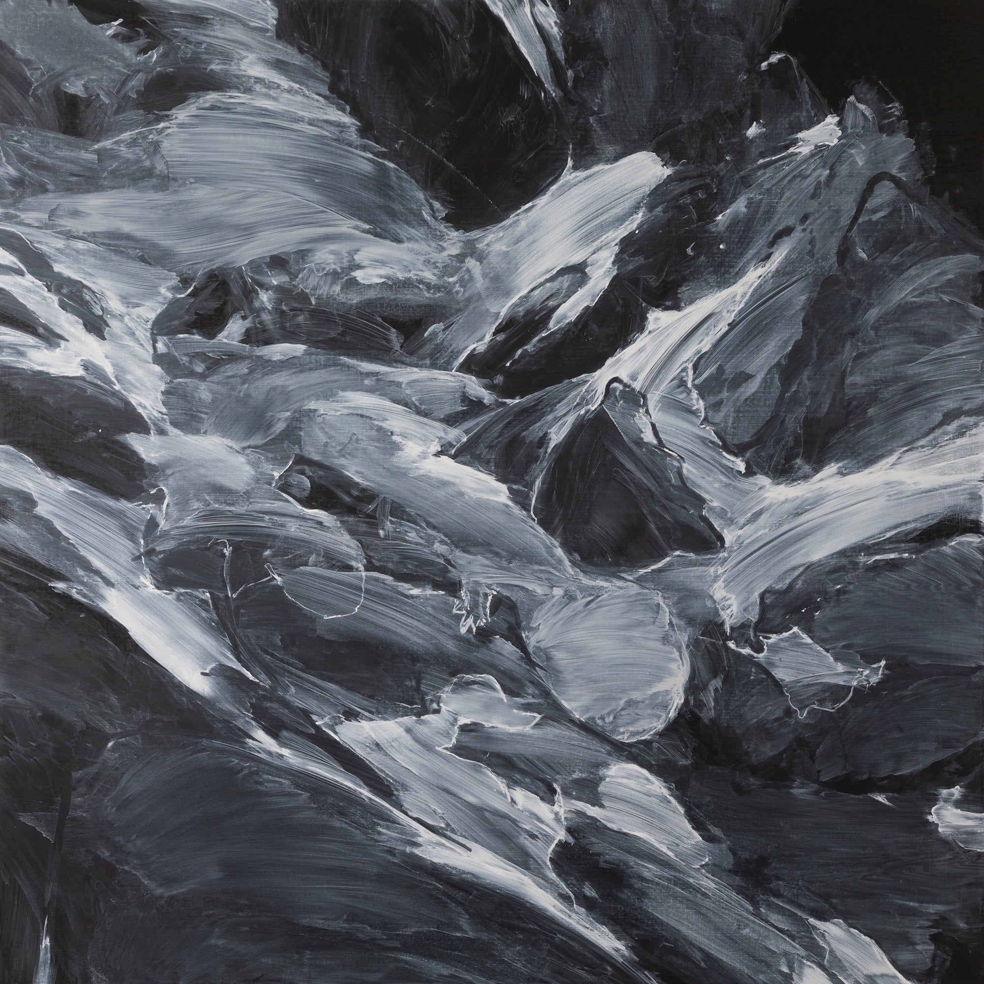 来田広大《Crawl #1》2022年 キャンバスに黒板塗料、チョーク、コンテ 91.0×91.0cm&nbsp; 撮影｜吉本和樹 ※参考作品