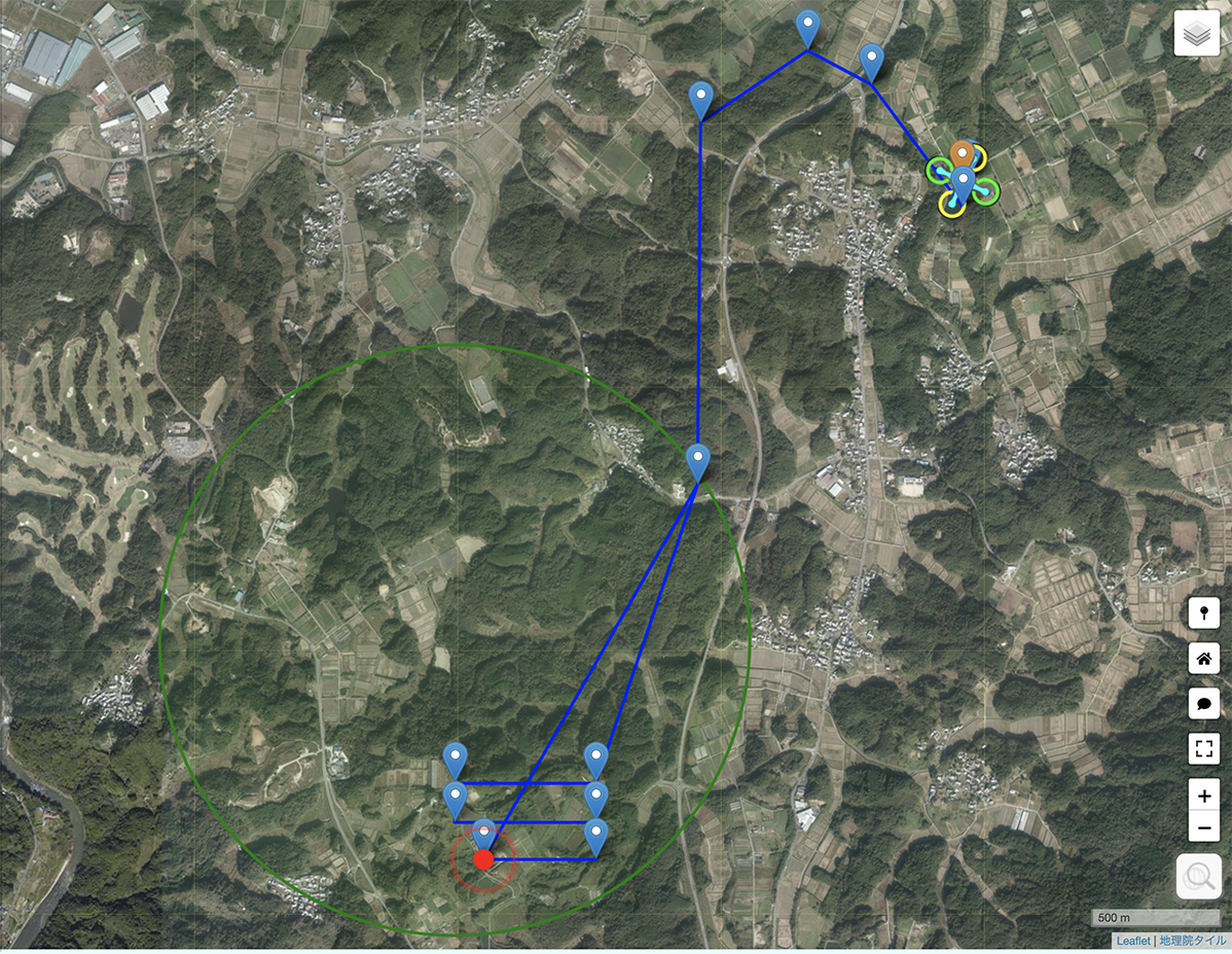 モニターで産業廃棄物に見立てた箇所を発見してモニター上で赤く点滅