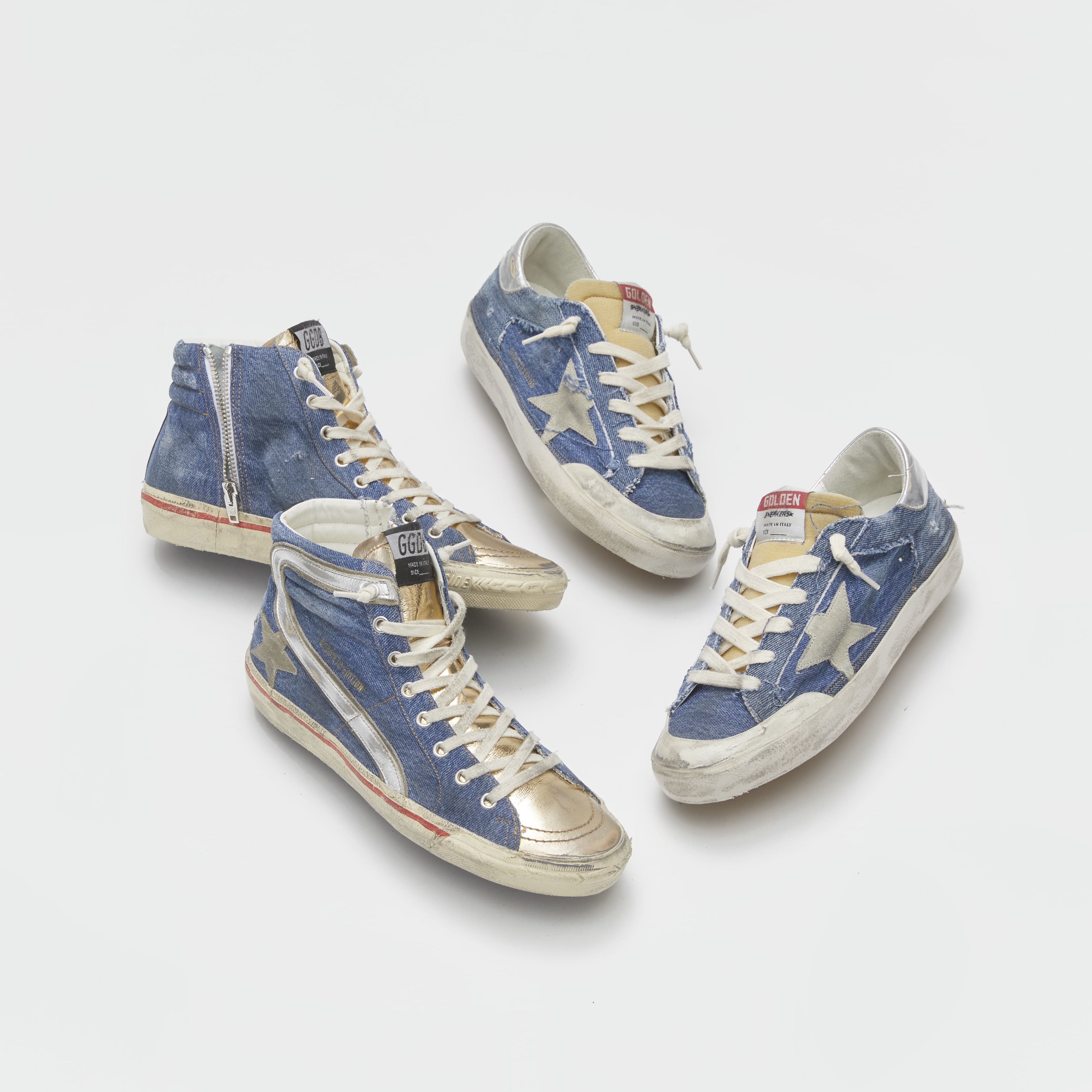 「GOLDEN GOOSE」スニーカー(左) 91,300円　(右) 80,300円　◎4階シューズギャラリー