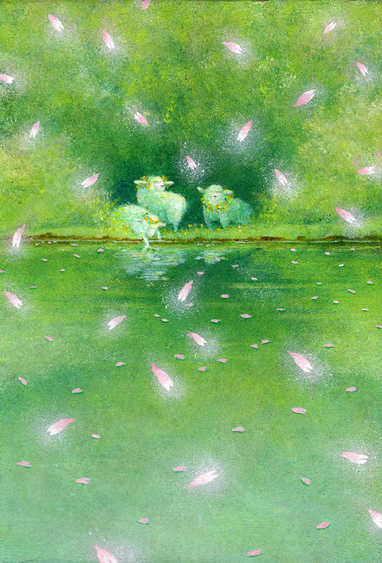 山﨑優子「『やさしい水辺』（Gentle water)」 （アクリル・キャンバス、サムホール）44,000円（税込）