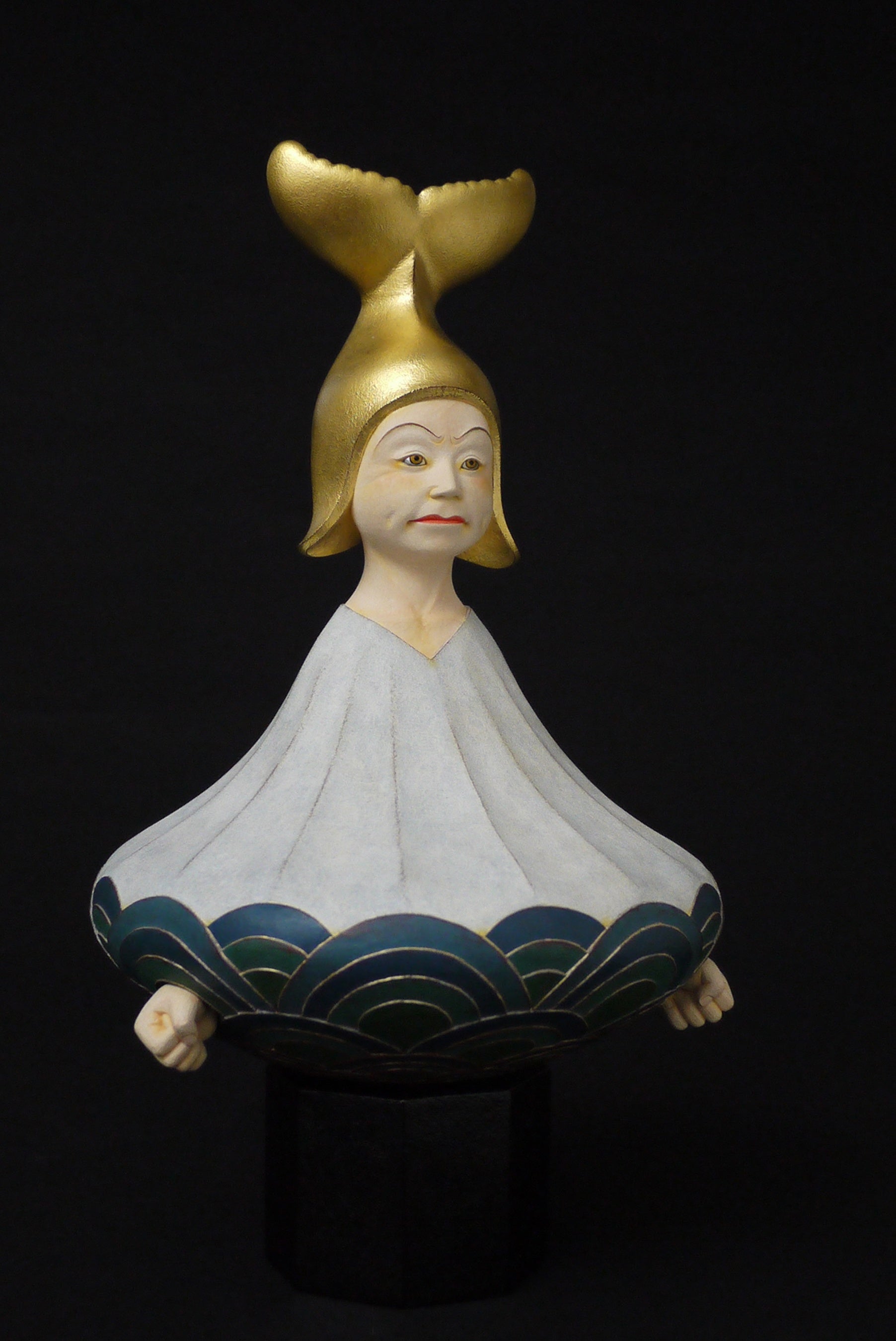 「込み上げることば」 （檜・漆・彩色、高さ41.5㎝） 495,000円