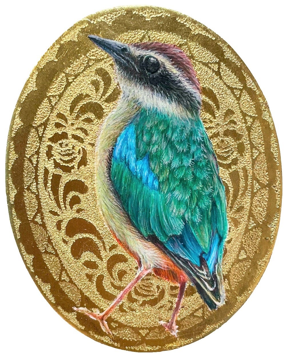 井上雅未花「八色の妖精」 （黄金テンペラ、5.8×4.6cm） 121,000円(税込)