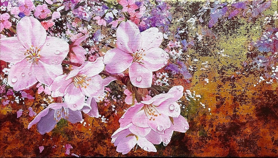 松尾彩加「春音」 （油彩、M4号） 154,000円(税込)