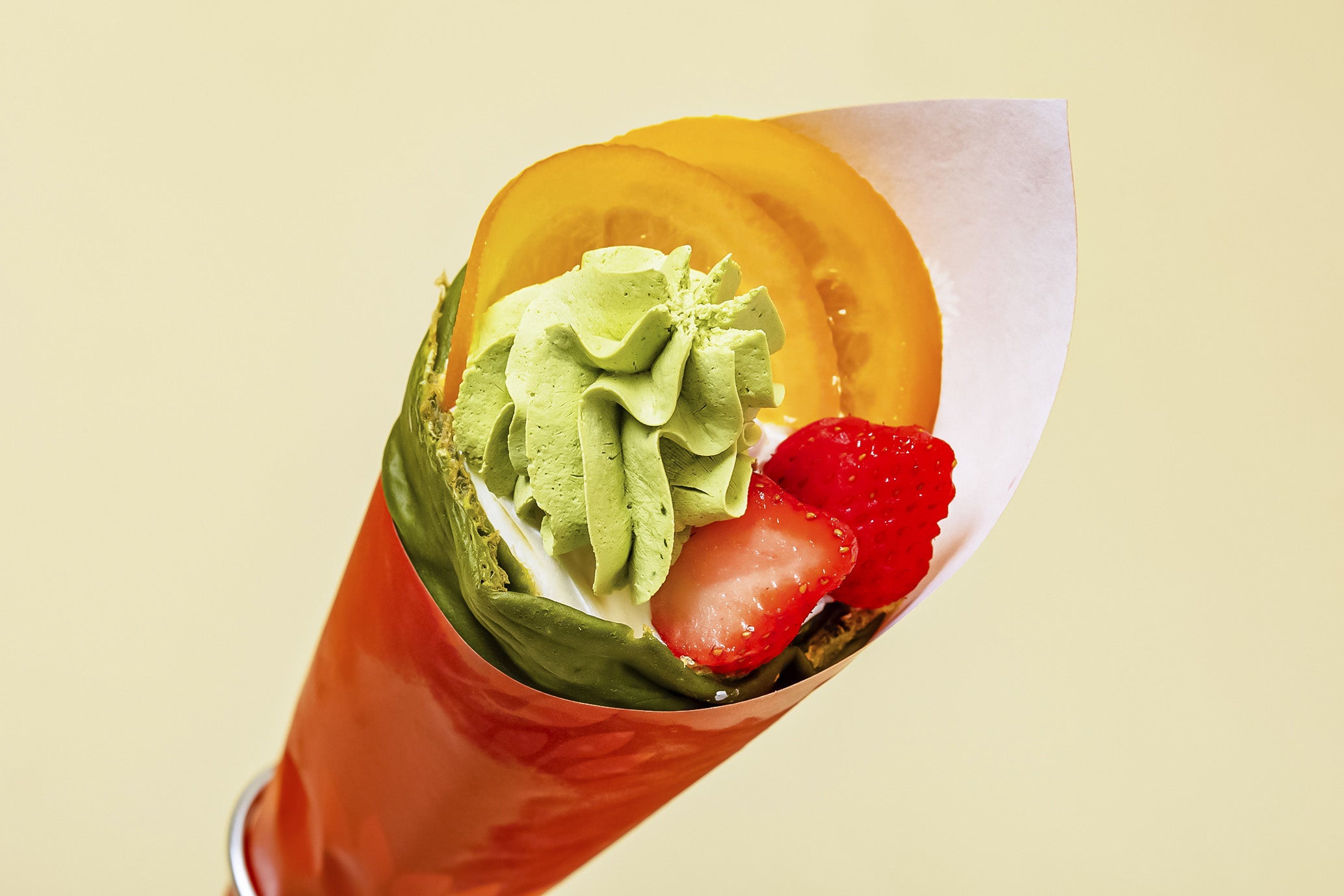 「ア‧ル‧ロイック」オレンジと抹茶 クレープ 800円 ◎9階