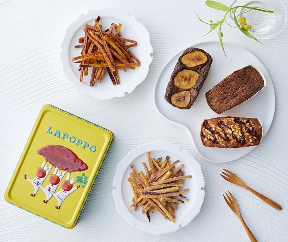 「おいもやさんのお店　らぽっぽ」 「らぽっぽ」×「コバトパン工場」 おいもパウンドケーキ缶（１缶）２,４８４円 ＜阪神梅田本店・コバトパン限定＞　※６月１４日（火）オープン