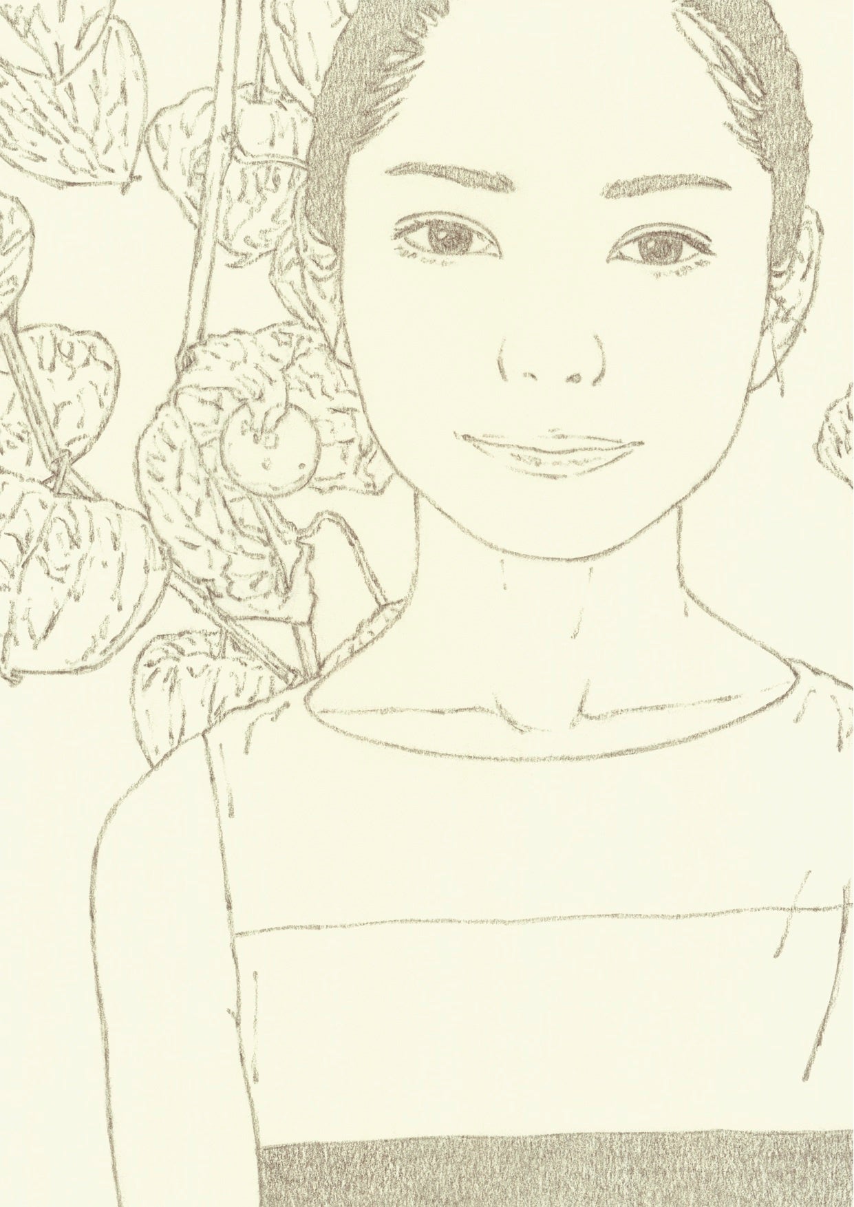 岡本ヨシヒロ「カレン」 （鉛筆、35×26.5㎝、額装付） 　25,300円