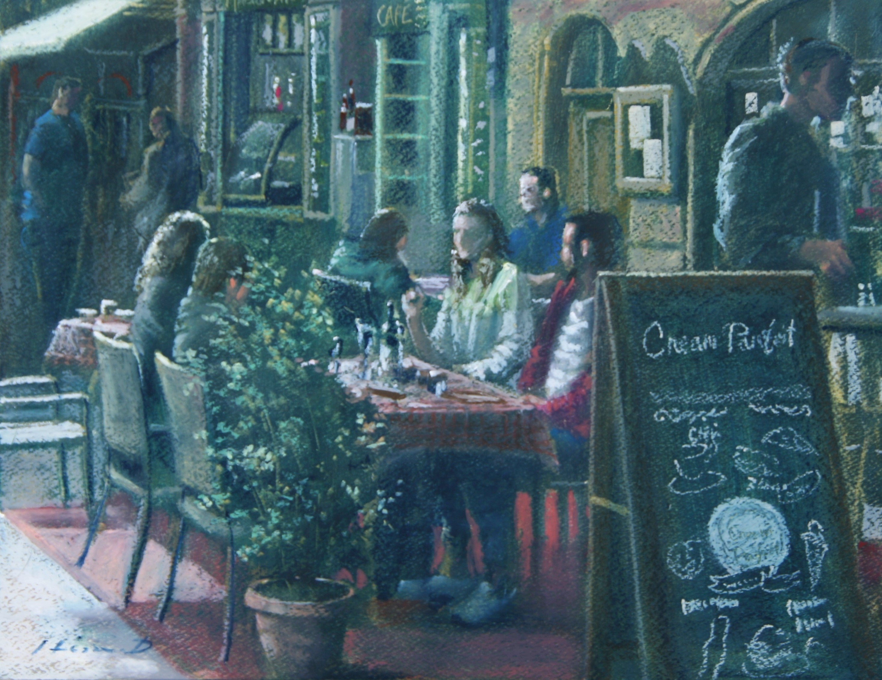 「ひととき」 （パネルボードにクレパス、F6号） 165,000円