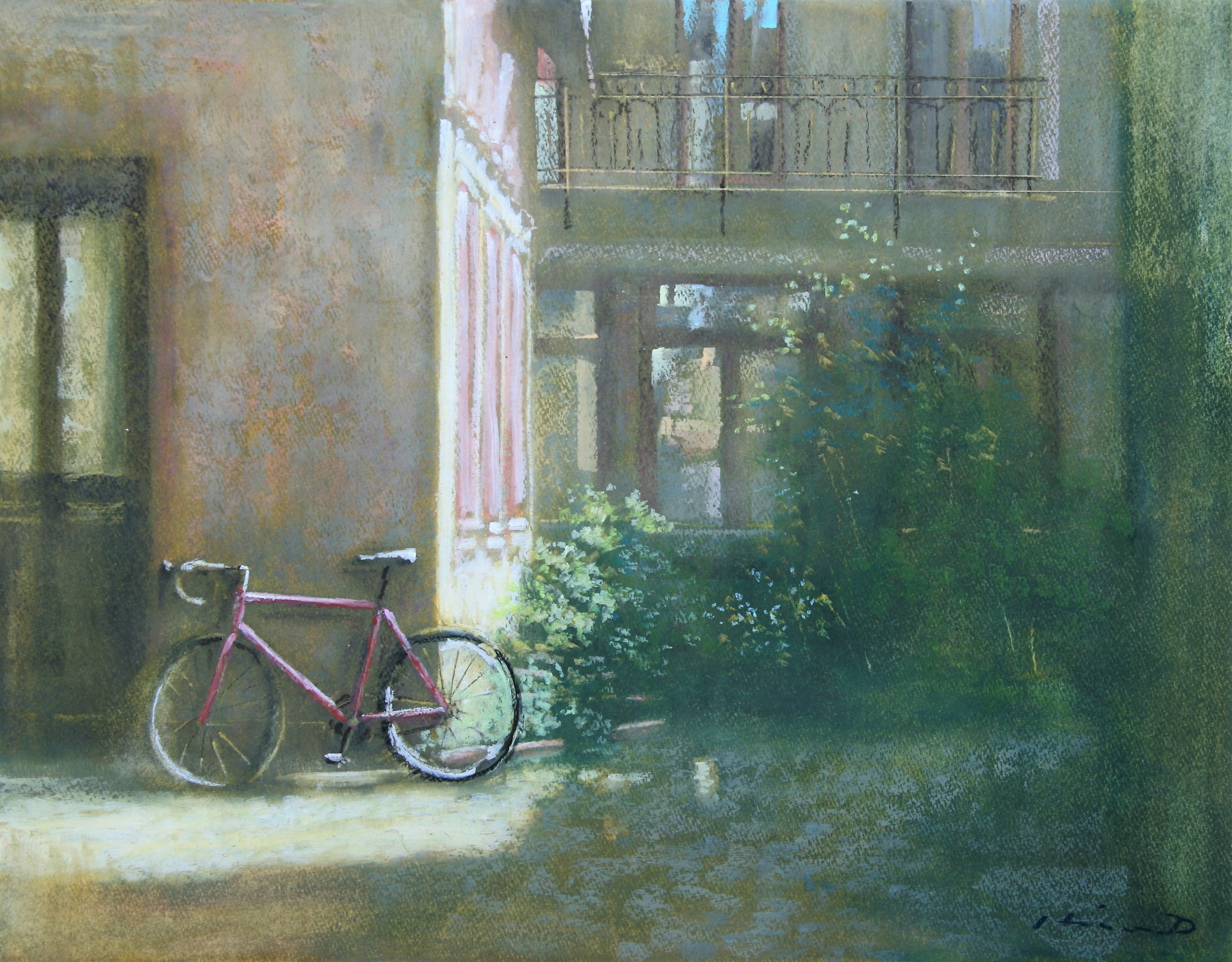 「いつか見た場所」 （パネルボードにクレパス、P10号） 275,000円