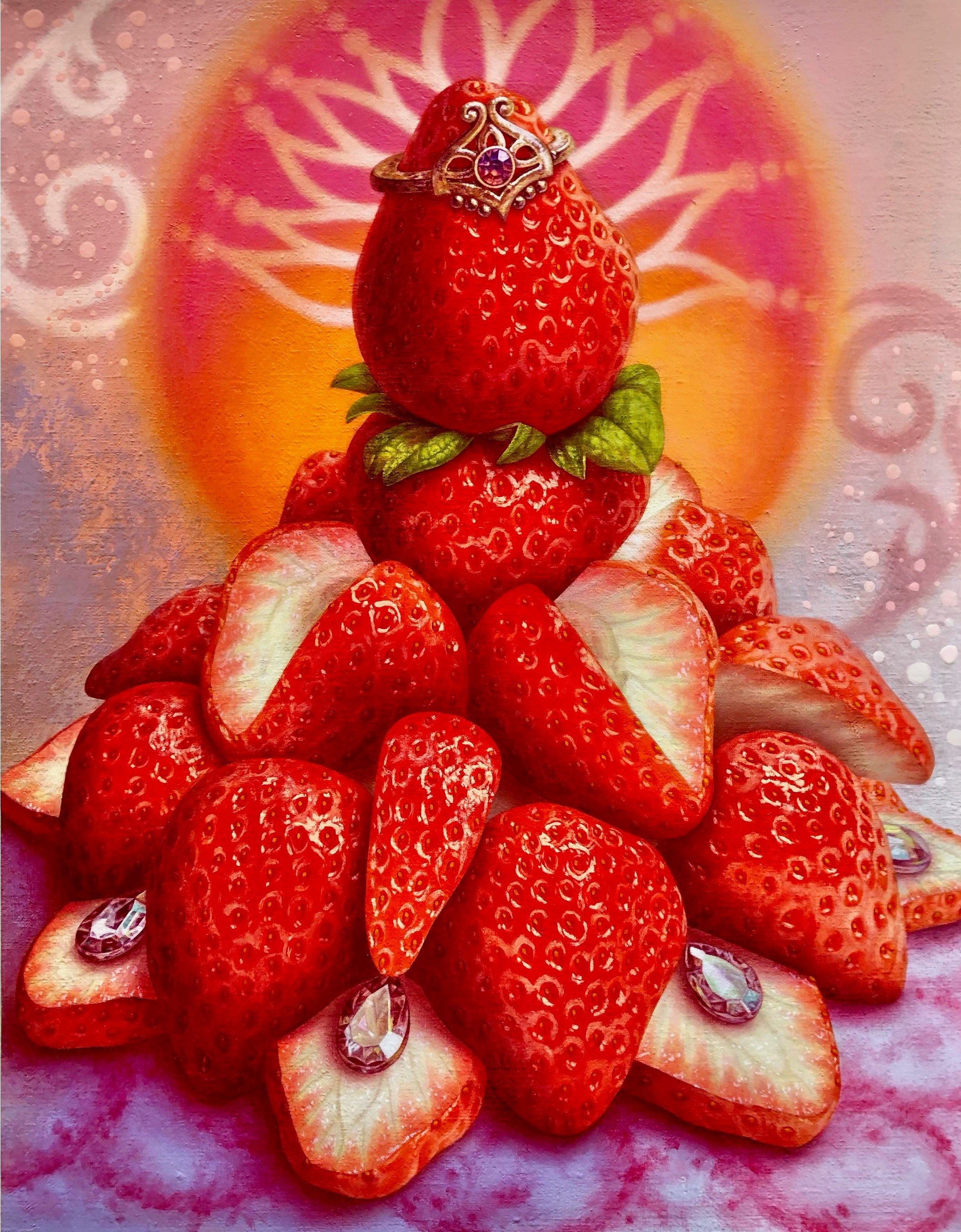 「赤いドレスのプリンセス」 （キャンバス・油彩、P10号） 275.000円