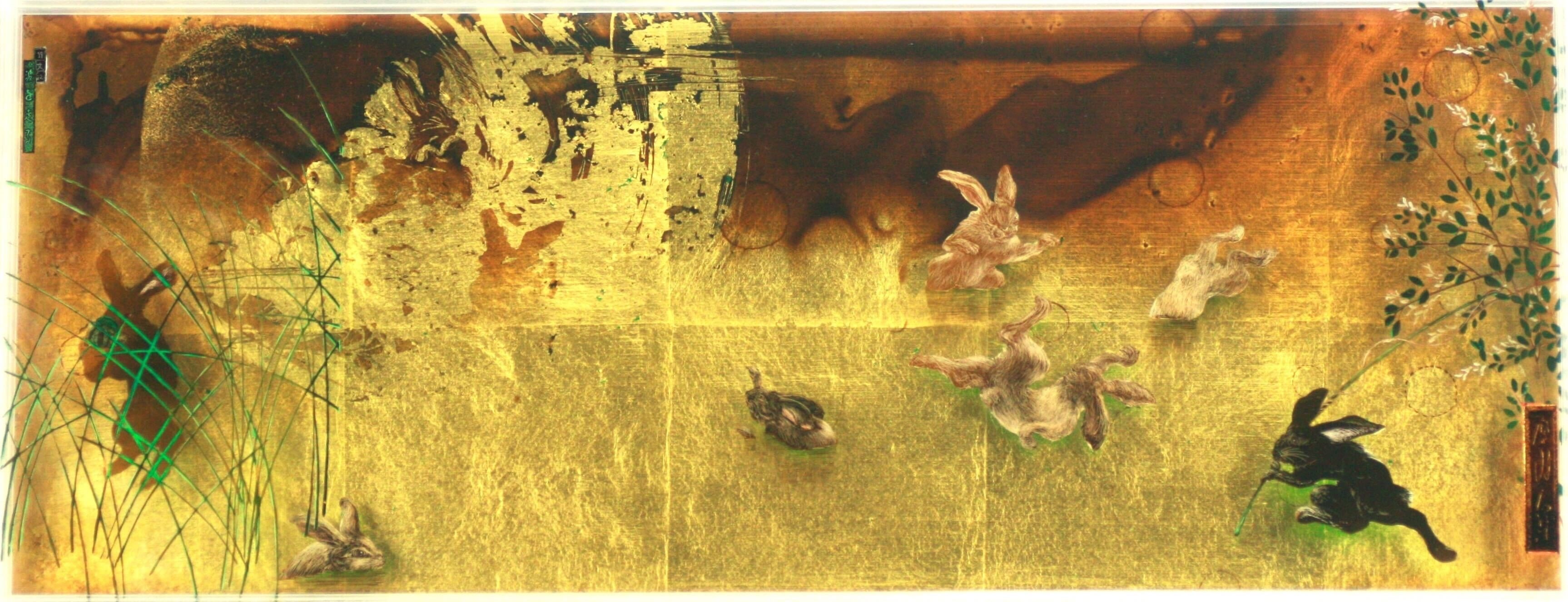 【東軍】齋藤悠紀「「波を走る」（Run the waves ）」 （多層ガラス絵（4層）、20×50cm） 297,000円