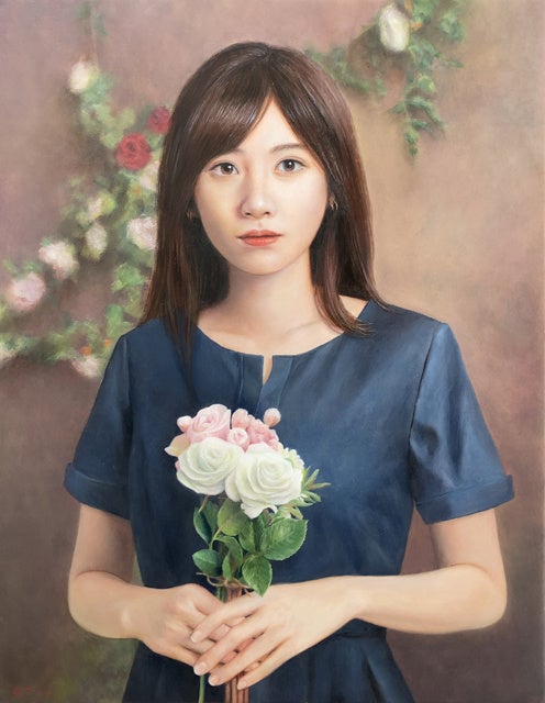 辻信之「White Bouquet」 　（油彩、F６号） 110,000円