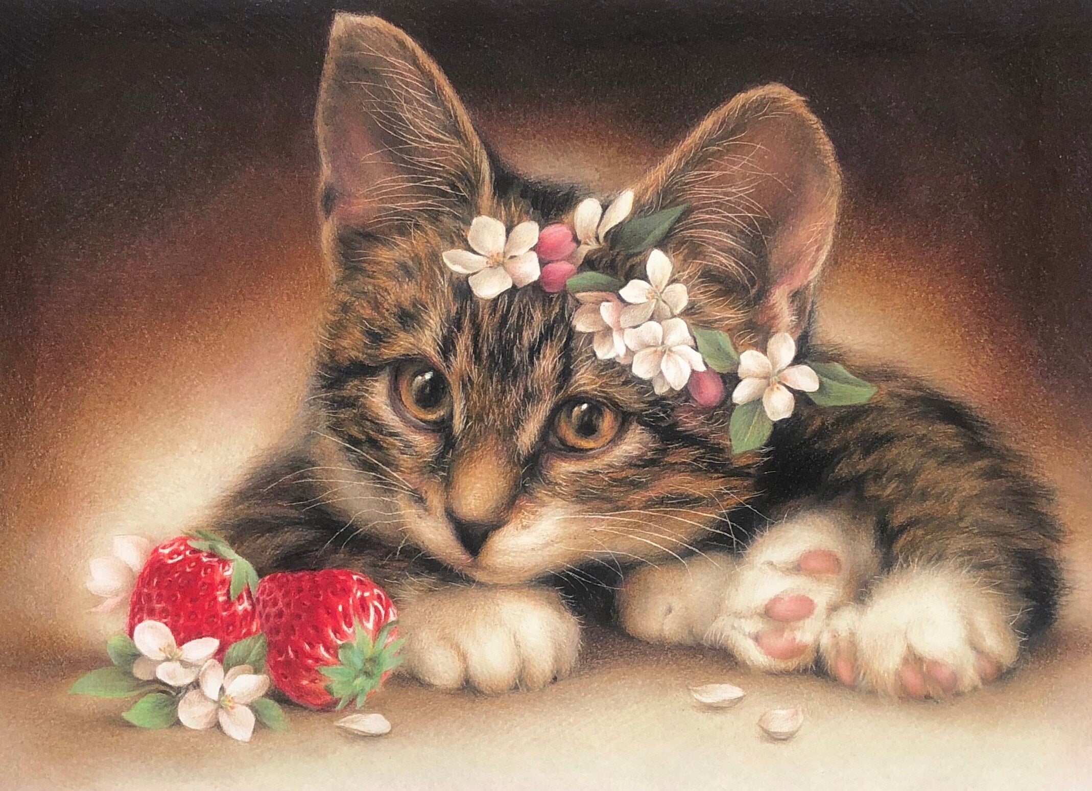 エマーニ「花かんむり」 　（色鉛筆、SM） 33,000円