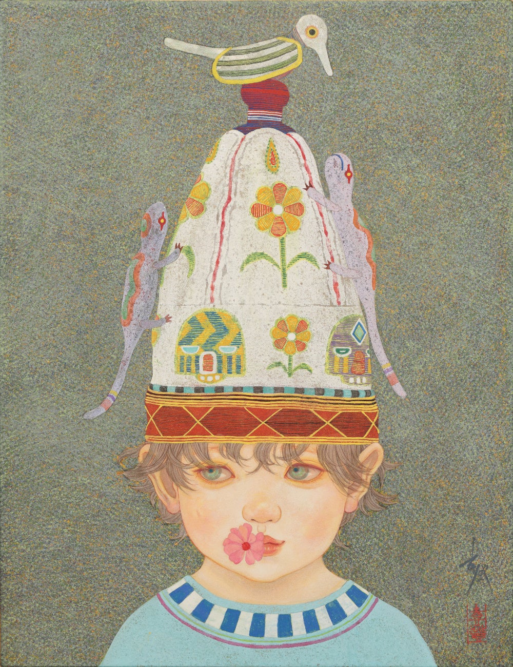 山本真澄「さんぽ」 （和紙・岩絵具、F6号） 264,000円