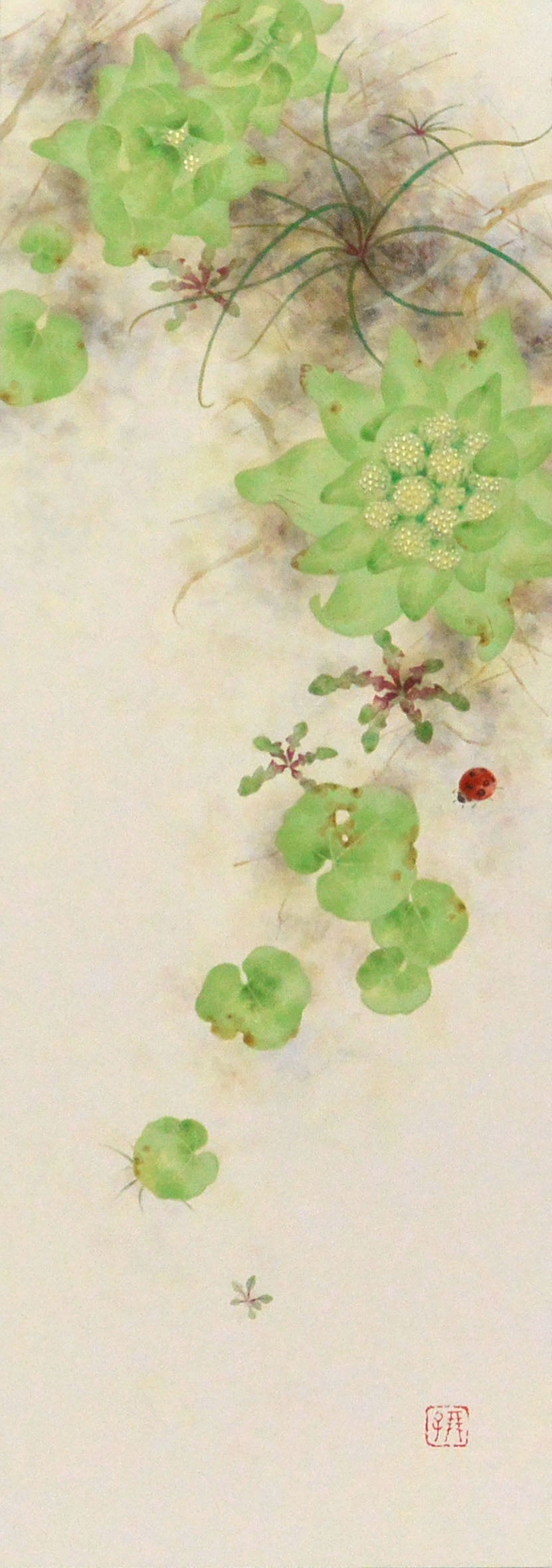 「春へ」 （紙本着色、WSM、額装付） 132,000円