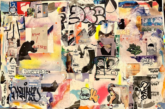 「Desk work #collage3」 （ミクストメディア、71×51cm） 187,000円   　※キャンバスでのお渡しとなります