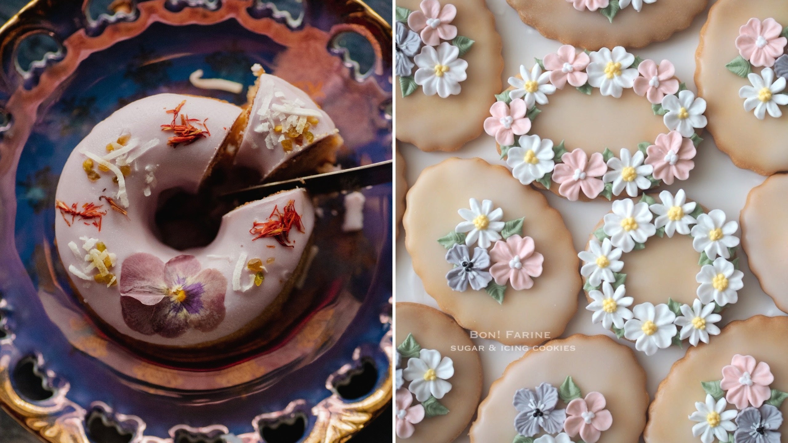 （左）「グムグム」ドーナツ 613円（右）「ボン・ファリーヌ」クッキー 990円から