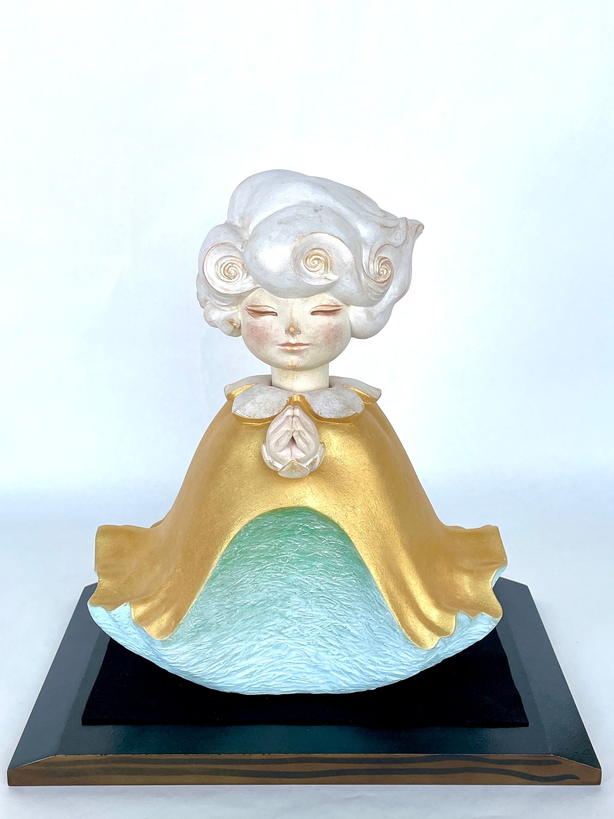 （ご成約済） 松浦孝「いつかの風」 （テラコッタ・アクリル絵具、28×24×20cm）