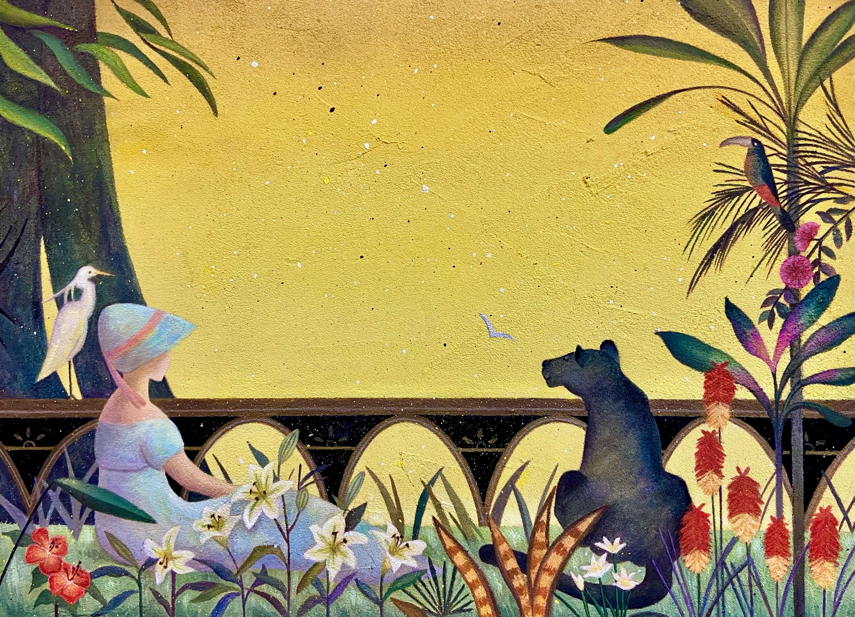 長沼 慧「夜明け」　雲母壁画面　サイズ：縦24✕横33㎝　価格：143,000円