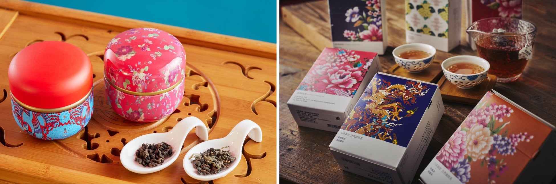 (左)「チャイナカフェ」東方美人茶 2,101円 (右)「ゼニーク」烏龍茶 1,167円
