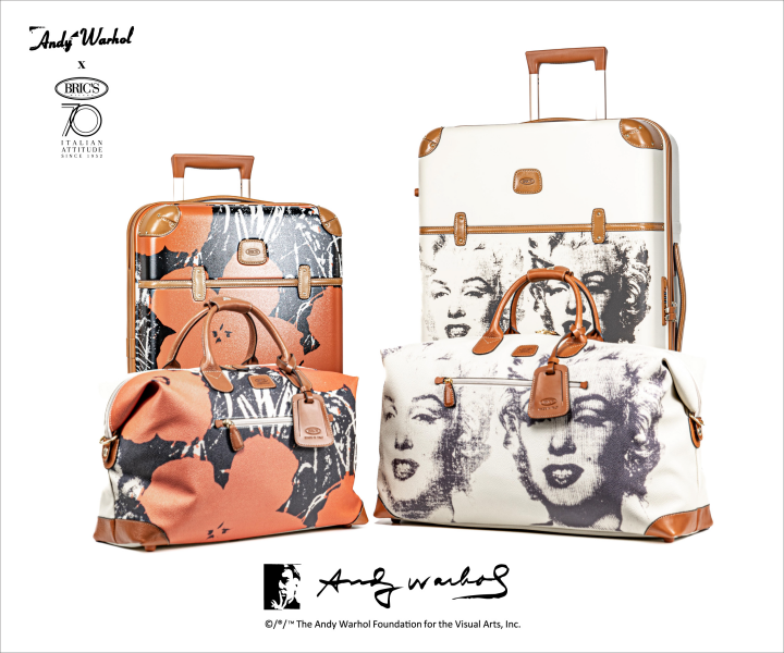 「ブリックス」　アンディ・ウォーホルコラボ限定コレクション「Travel as Art」 　スーツケース 88,000円から、 ボストン小 72.600円　　ボストン大 77.000円