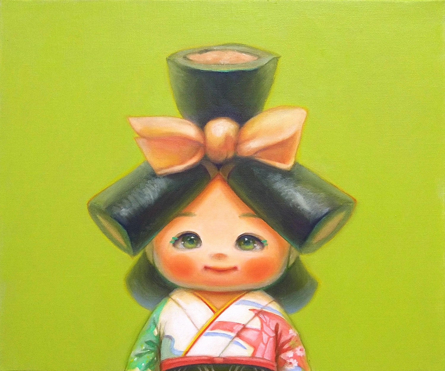 鴇 一草鳴 「二の重 昆布巻」 8号 油彩 88,000円