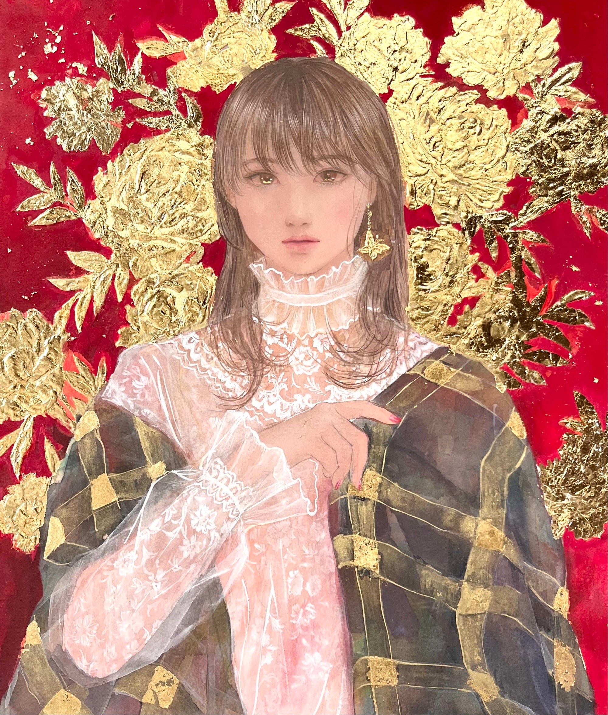 井上 知美 「富貴花」 10号 日本画 275,000円