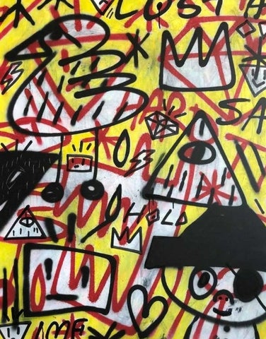 DISKAH 「Black Book Sessions」 （acrylic・marker・spray on canvas、F50)