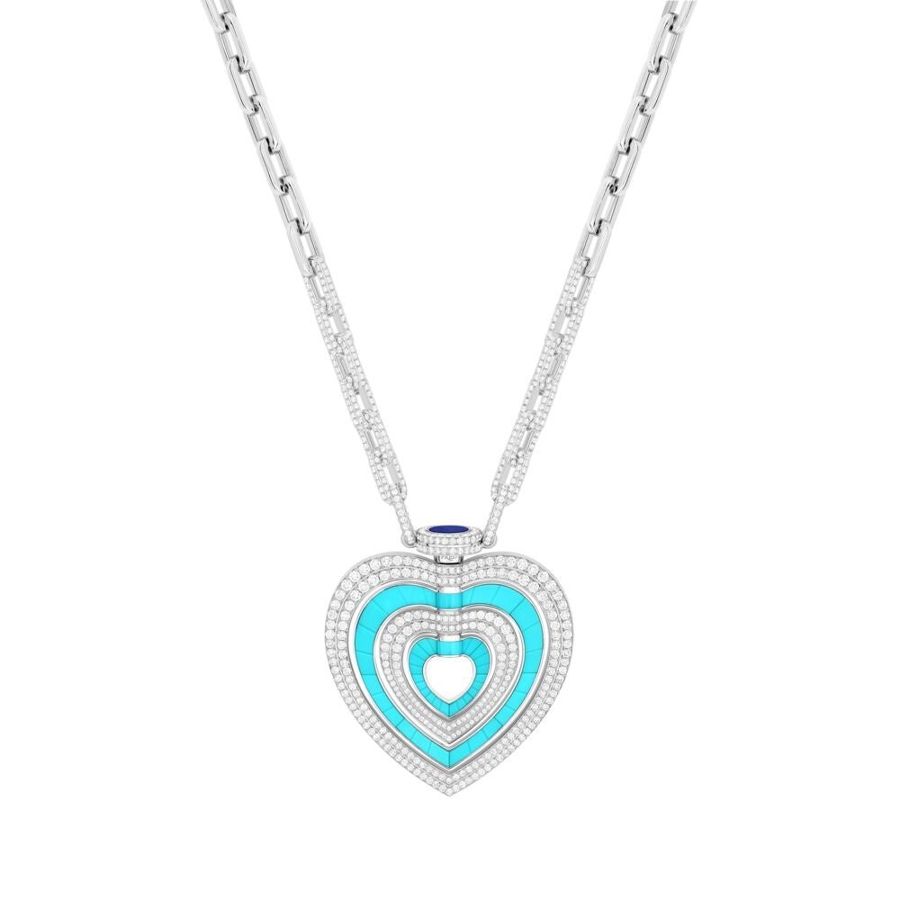 “プリティウーマン” ネックレス（K18ホワイトゴールド、ダイヤモンド、ラピスラズリ、ターコイズ）23,133,000円