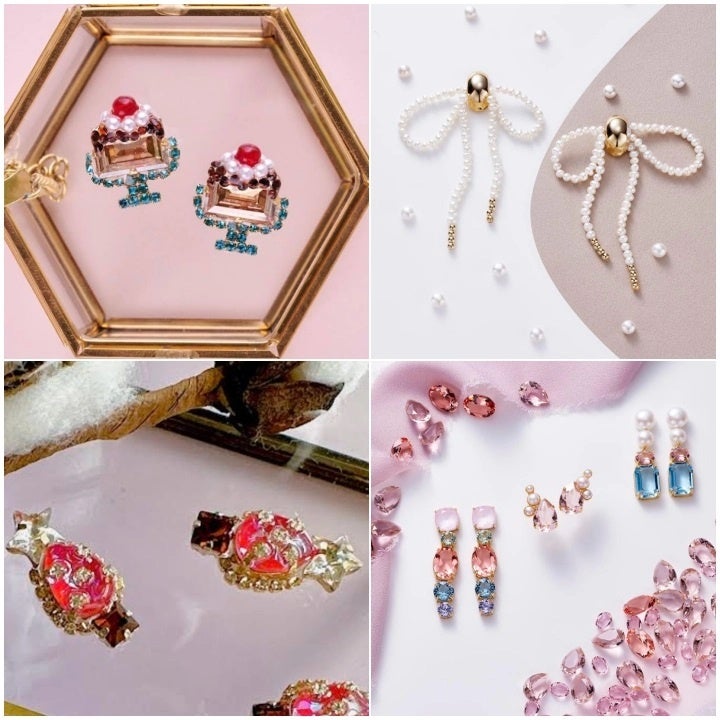 (画像左上)「taMa」ピアス 18,700円　(画像右上)「LATUA STELLA」18,000円　(画像右下)「LATUA STELLA」 ピアス 12,000円から (画像左下)「taMa」ピアス&nbsp; 16,500円 ※イヤリングも販売しております