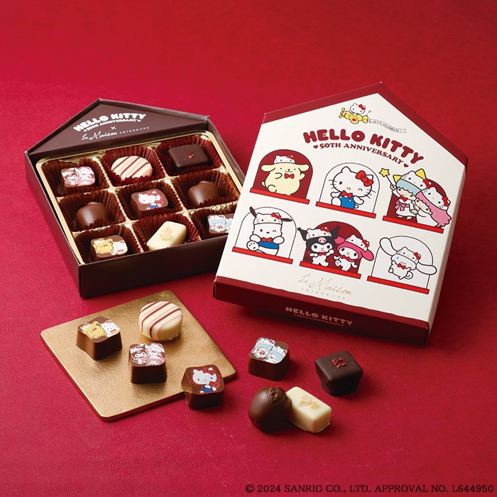 「ハローキティ50th Anniversary×ラ・メゾン白金」サンリオキャラクターズ ショコラ 9コ<2月1日(木)から2月14日(水)お届け>1,620円