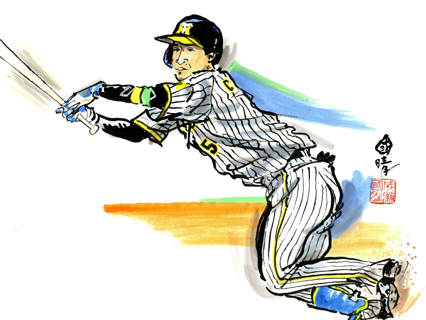 阪神タイガース選手の躍動を描く個展!成瀬國晴氏の作品を堪能しよう! 阪神タイガース選手の躍動を描く個展!成瀬國晴氏の作品を堪能しよう!