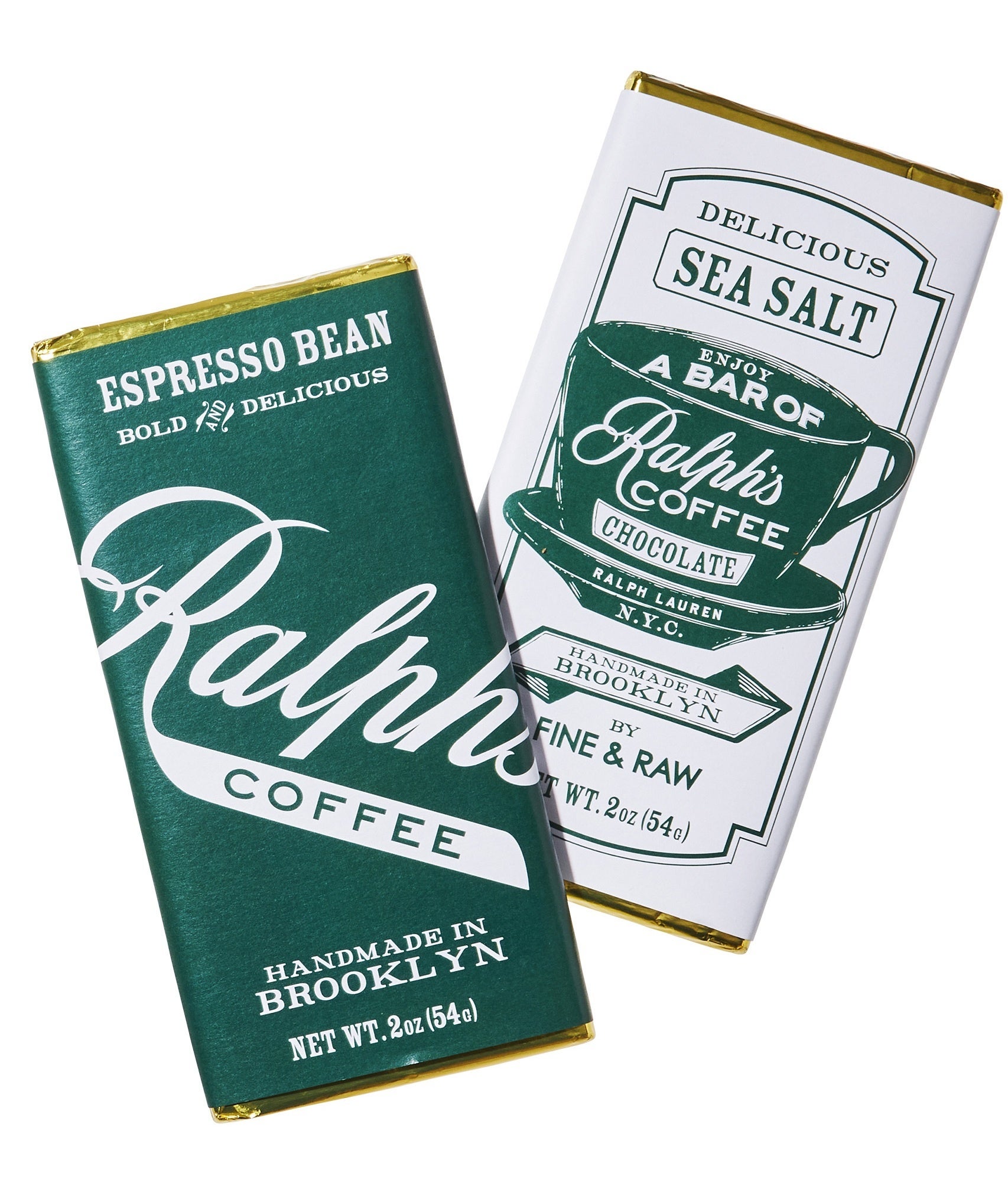 (左）エスプレッソチョコレート（1枚54ｇ アメリカ製）1,404円　（右）シーソルトチョコレート（1枚54ｇ アメリカ製）1,404円