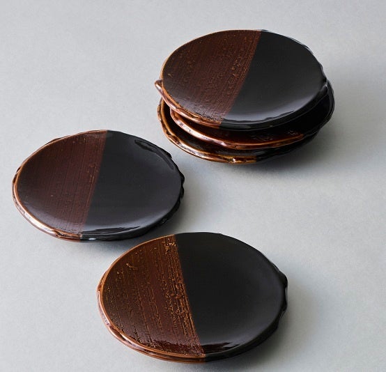 「金沢・クラフト広坂」 十一代大樋長左衛門　作 大樋掛分皿（5枚セット）198,000円 【現品限り】