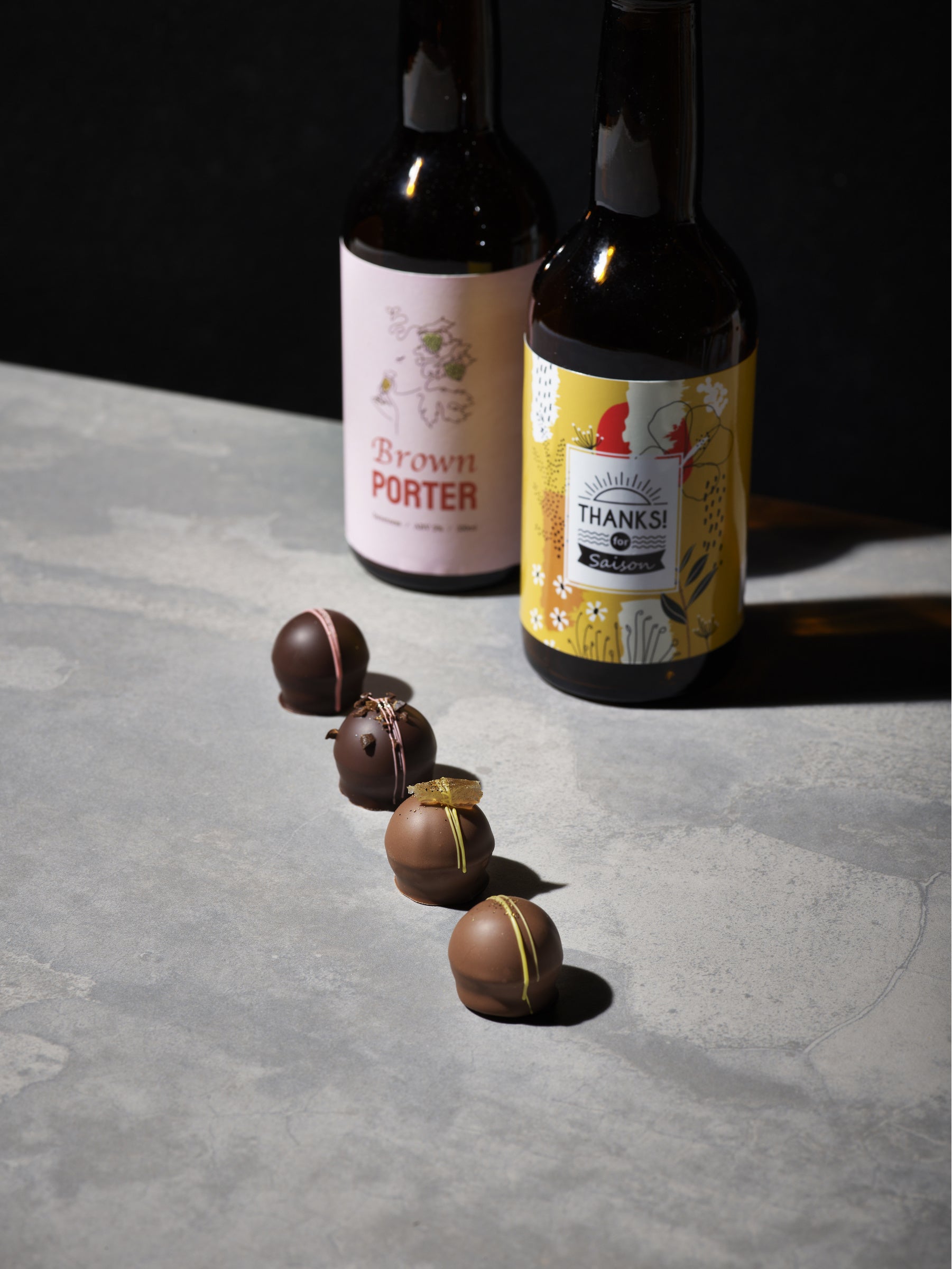 「中津ブルワリー×cru de M（クリュ ド エム）」クラフトビールショコラ （4個入り）2,160円［阪急限定］ 