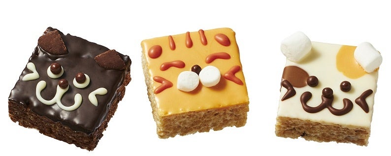 左から、黒猫ちょこ太、トラ猫のちゃとらん、三毛猫のマル（各1個）各540円　※中央街区パーク