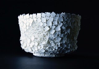 田中雅文 「CONGLOMERATE category 白瓷茶盌」（磁土、10 × 15 × 15 cm）価格： 354,200円(税込)