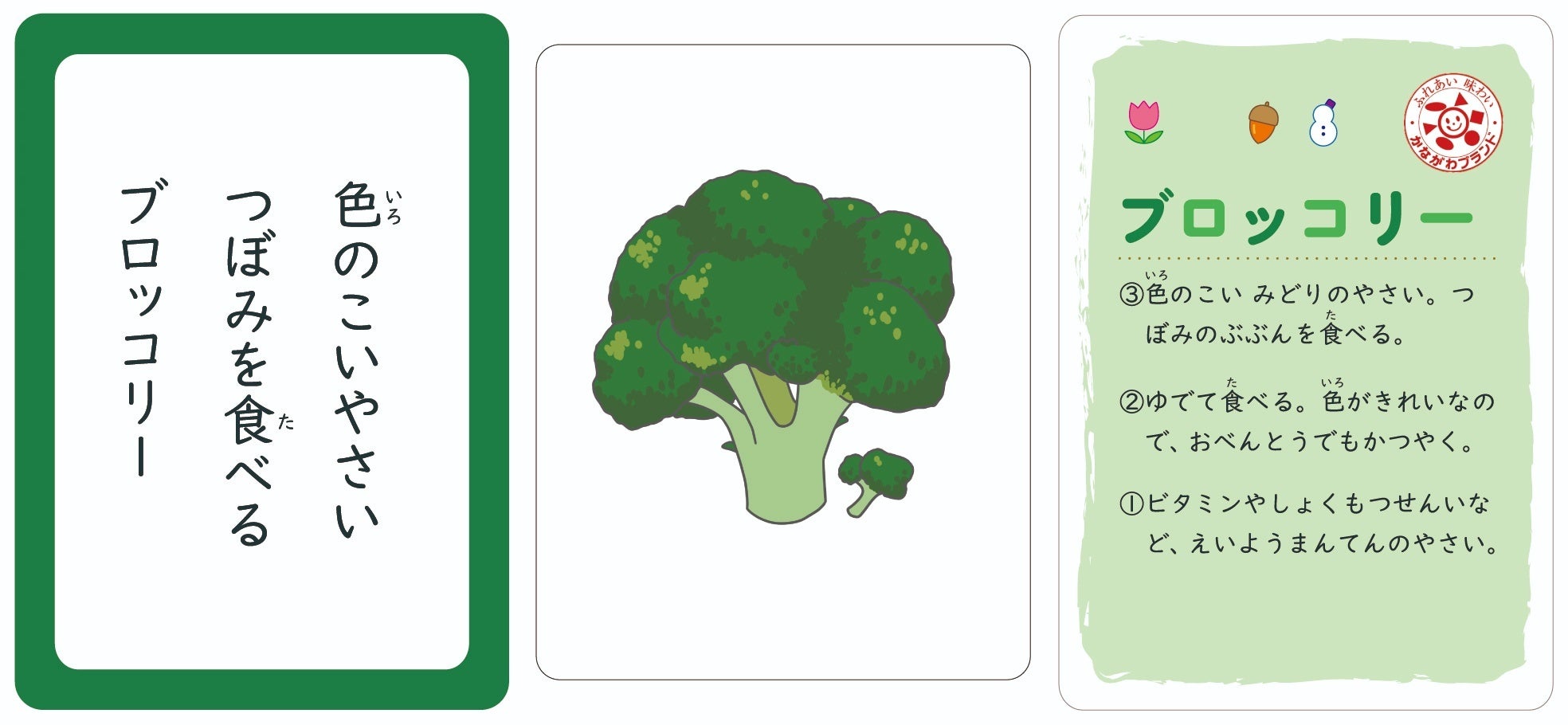 ▲学校法人岩崎学園 横浜保育福祉専門学校の食育ゼミの学生が考案した食育カルタ