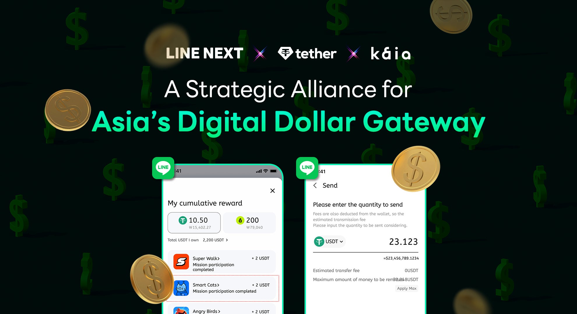 LINE NEXTとKaia DLT財団、Tether(テザー)と連携し、ドル建てステーブルコイン事業を推進