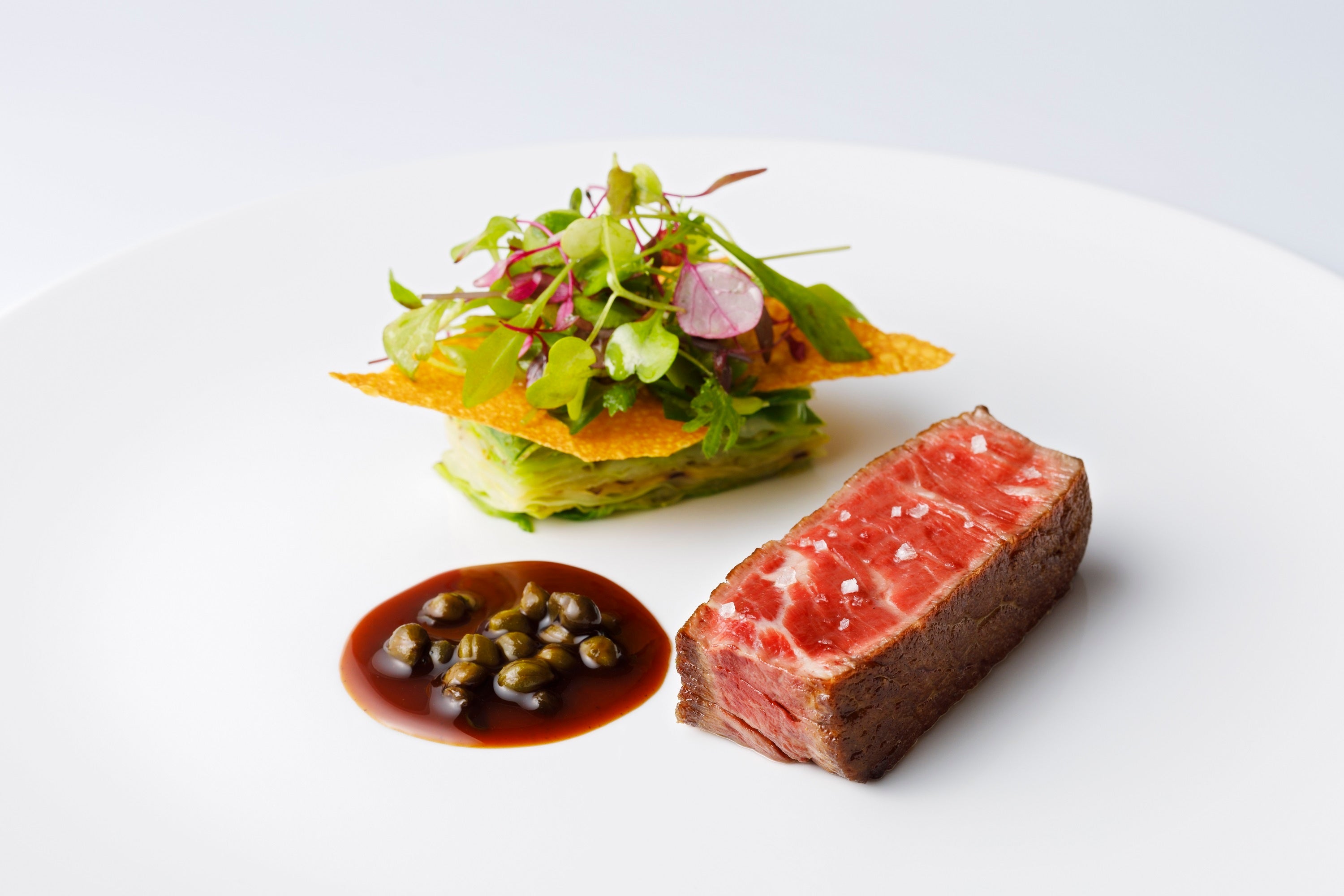 和牛｜キャベツ｜ケッパーソース